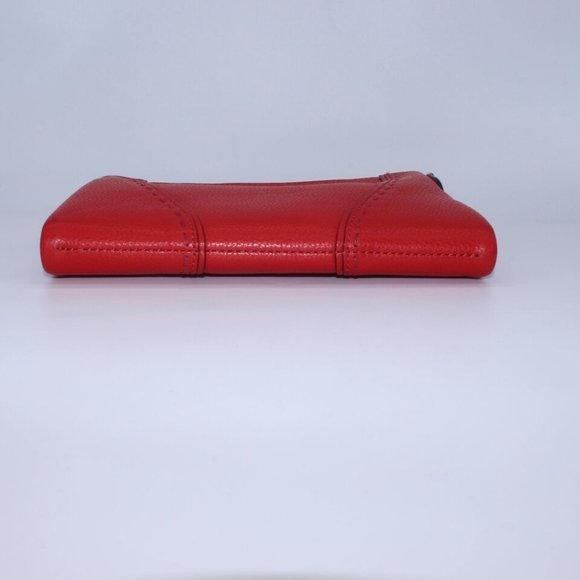 Michael Kors Red Pebble Leather Purse Wallet Clutch- Missing Chain minor defect - Picture 4 of 10